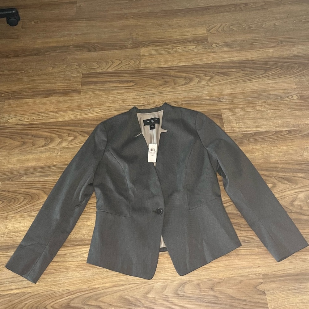 Ann Taylor Factory Women's Petite Chocolate Brown Herringbone Blazer